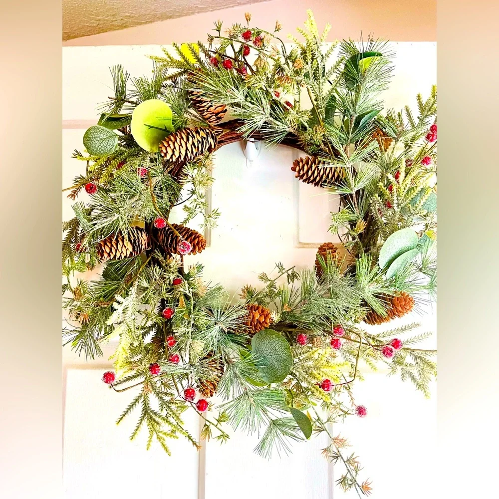 Icy Bristle Pine & Berry Wreath